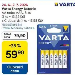 Tesco Varta Energy Baterie AA nebo AAA, 6 ks nabídka