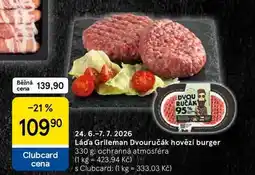 Tesco Lád'a Grileman Dvouručák hovězí burger nabídka