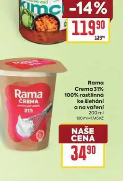 Billa Rama Crema 31% 100% rostlinná ke šlehání a na vaření nabídka