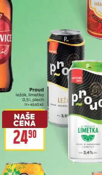 Billa Proud ležák, limetka 0,51, plech nabídka