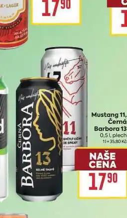 Billa Mustang 11, Černá Barbora 13 0,51, plech nabídka