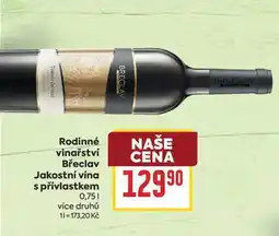 Billa Rodinné vinařství Břeclav Jakostní vína s přívlastkem nabídka