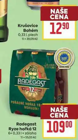 Billa Radegast Ryze hořká 12 6× nabídka