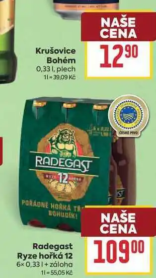 Billa Radegast Ryze hořká 12 6× nabídka