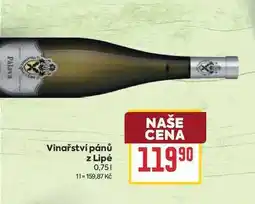 Billa Vinařství pánů z Lipé nabídka