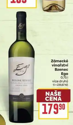 Billa Zámecké vinařství Bzenec Ego nabídka