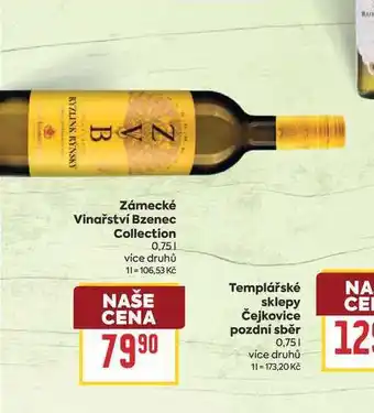 Billa Zámecké Vinařství Bzenec Collection nabídka