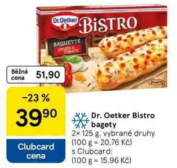 Tesco Dr. Oetker Bistro bagety, 2x 125 g, vybrané druhy nabídka