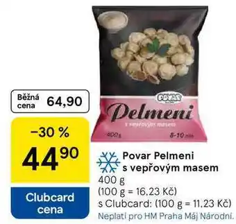 Tesco Povar Pelmeni s vepřovým masem nabídka