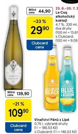 Tesco Vinařství Pánů z Lipé nabídka