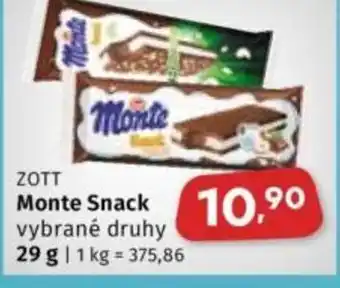 Coop ZOTT Monte Snack nabídka