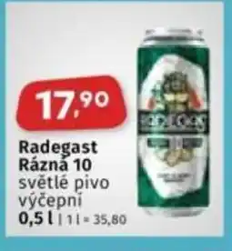 Coop Radegast Rázná 10 světlé pivo výčepní nabídka