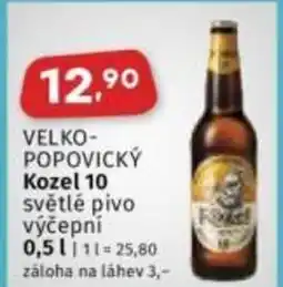 Coop VELKOPOPOVICKÝ Kozel 10 světlé pivo výčepní nabídka
