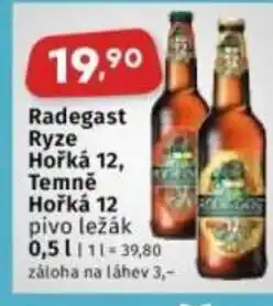 Coop Radegast Ryze Hořká 12, Temně Hořká 12 pivo ležák nabídka