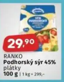 Coop RANKO Podhorský sýr 45% plátky nabídka