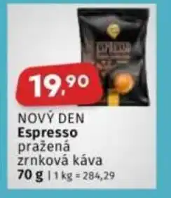 Coop NOVÝ DEN Espresso pražená zrnková káva nabídka