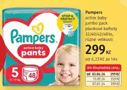 dm drogerie Pampers active baby jumbo pack nabídka