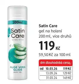 dm drogerie Satin Care nabídka