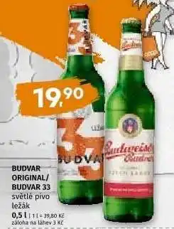 Coop Budvar Originál, Budvar 33 nabídka