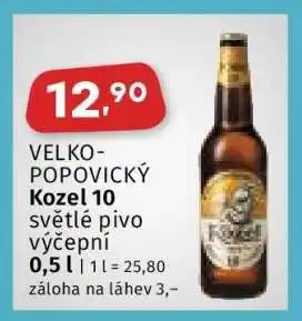 Coop Velkopopovický Kozel 10 nabídka