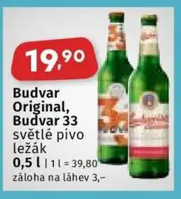 Coop Budvar Originál, Budvar 33 nabídka