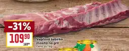 Billa Vepřová žebírka masitá na gril nabídka
