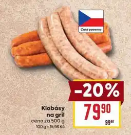 Billa Klobásy na gril nabídka