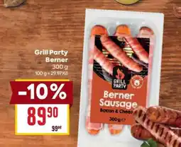 Billa Grill Party Berner Sausage nabídka
