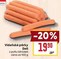 Billa Vídeňské párky Deli nabídka