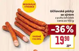 Billa Učňovské párky se sýrem nabídka