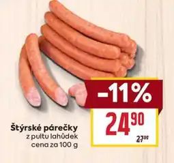 Billa Štýrské párečky nabídka