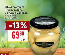 Billa BILLA Premium Hrušky půlené v sirupu s vanilkou nabídka