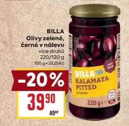 Billa BILLA Olivy zelené, černé v nálevu nabídka