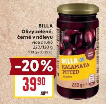 Billa BILLA Olivy zelené, černé v nálevu nabídka