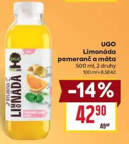 Billa UGO Limonáda pomeranč a máta nabídka