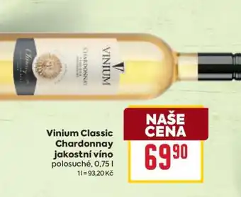 Billa Vinium Classic Chardonnay jakostní víno nabídka