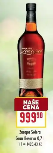 Billa Zacapa Solera Gran Reserva 0,7 l nabídka