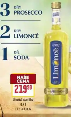 Billa LIMONCÈ APERITIVO nabídka