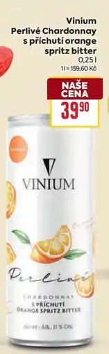 Billa Vinium Perlivé Chardonnay s příchutí orange spritz bitter nabídka