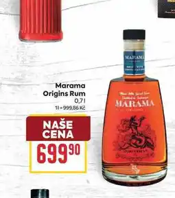 Billa Marama Origins Rum nabídka