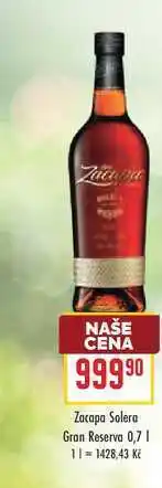 Billa Zacapa Solera Gran Reserva 0,71 nabídka