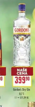 Billa Gordon's Dry Gin nabídka