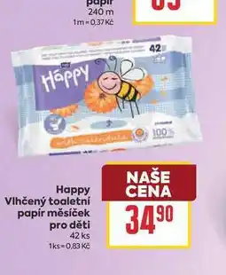 Billa Happy Vlhčený toaletní papír měsíček pro děti 42 ks nabídka