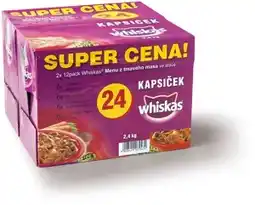 Billa Whiskas kapsičky pro kočky, 24× 100 g, vybrané druhy 2.4kg nabídka