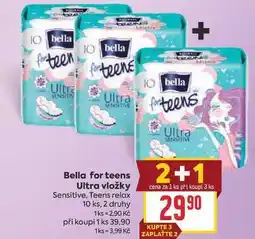 Billa Bella for teens Ultra vložky Sensitive, Teens relax 10 ks nabídka