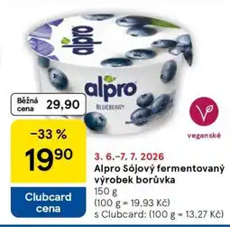 Tesco Alpro Sójový fermentovaný výrobek borůvka nabídka