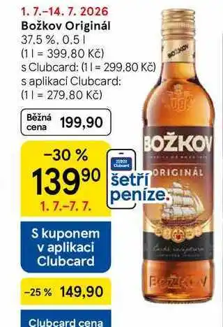 Tesco Božkov Originál 37.5% nabídka