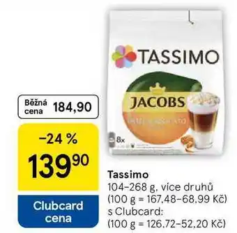 Tesco Tassimo, 104-268 g, více druhů nabídka