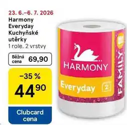 Tesco Harmony Everyday Kuchyňské utěrky, 1 role, 2 vrstvy nabídka