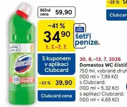 Tesco Domestos WC čistič, 750 ml, vybrané druhy nabídka